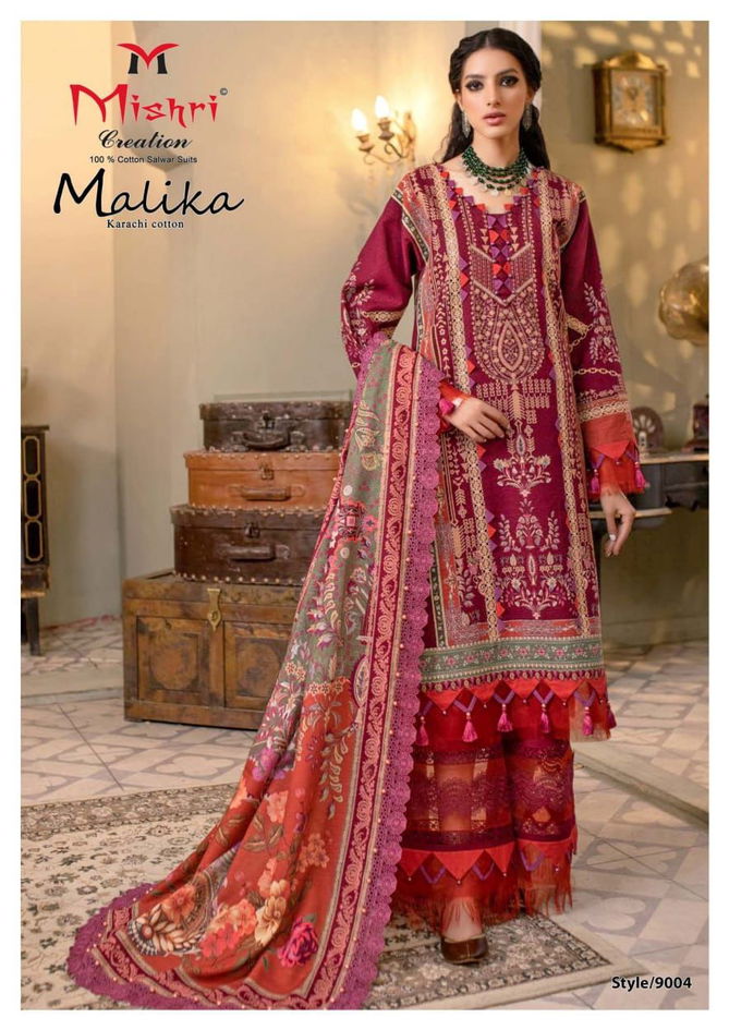 Malika Vol 9 By Mishri  Karachi Cotton Dress Material Catalog